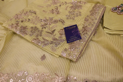 Title: Organza Fabric with Intricate Embroidery Reyshaa