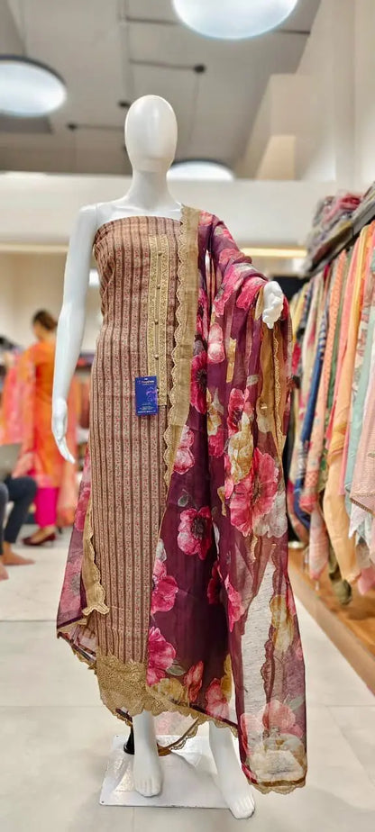 Linen Floral Print Pakistani Dress Material Reyshaa
