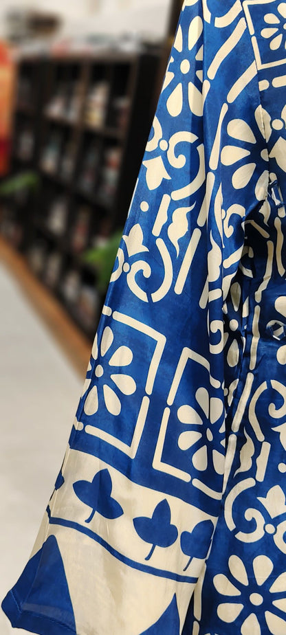 Pure Silk Modern Ajrakh Collared Shirt Co-ord with Real Mirrors & Thread Tassel Embellishment Reyshaa