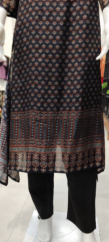 Tussar Silk Ajrakh Print Kurti Reyshaa