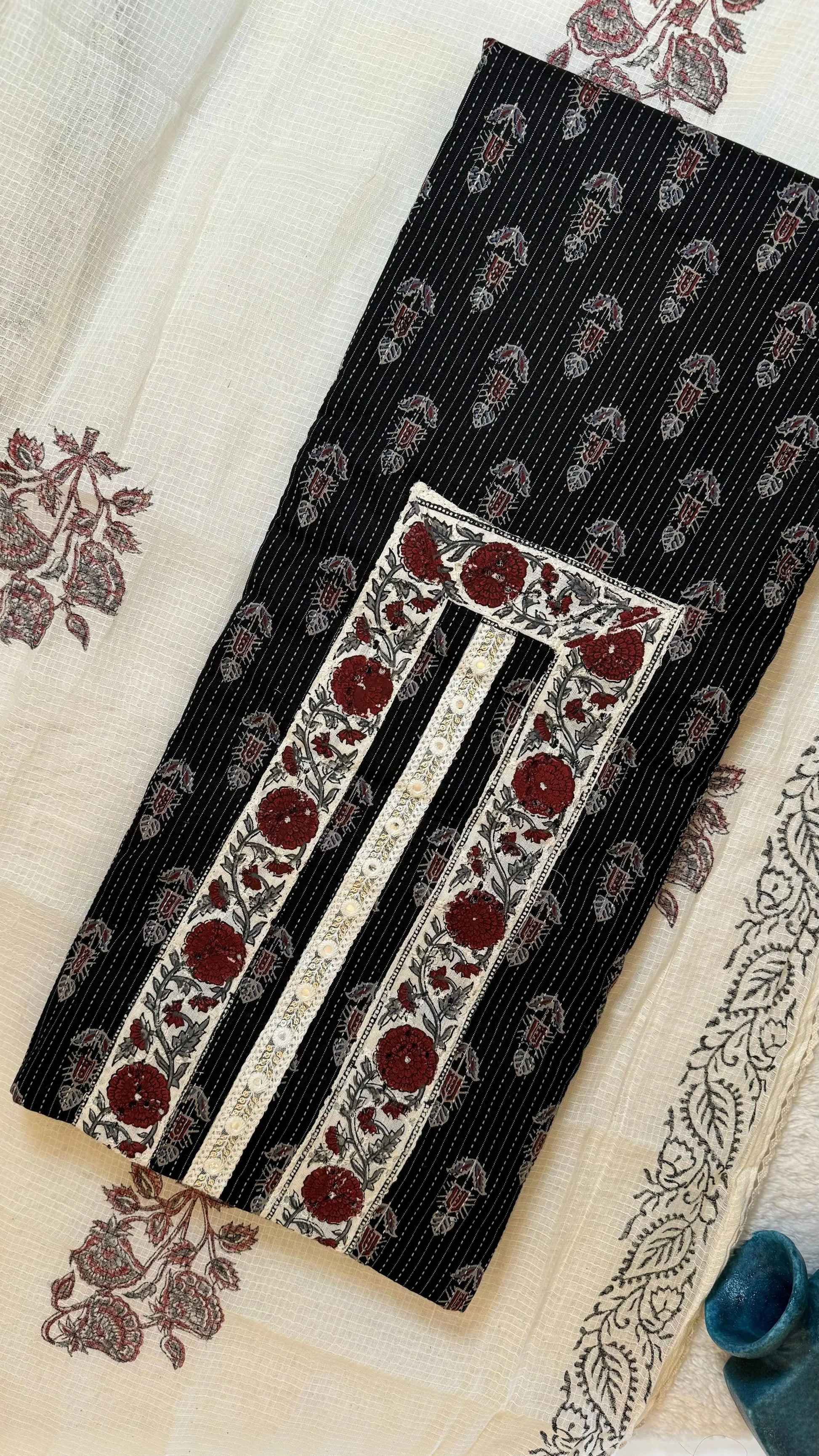 Women Cambric Cotton Hand Block Suit Dress Material