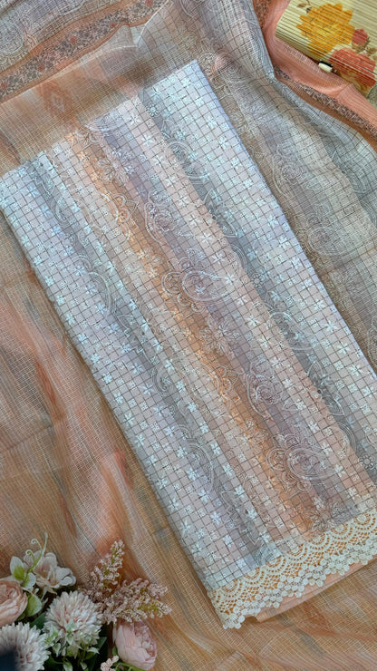 Women Pure Cotton Chikankari Suit Dress Material