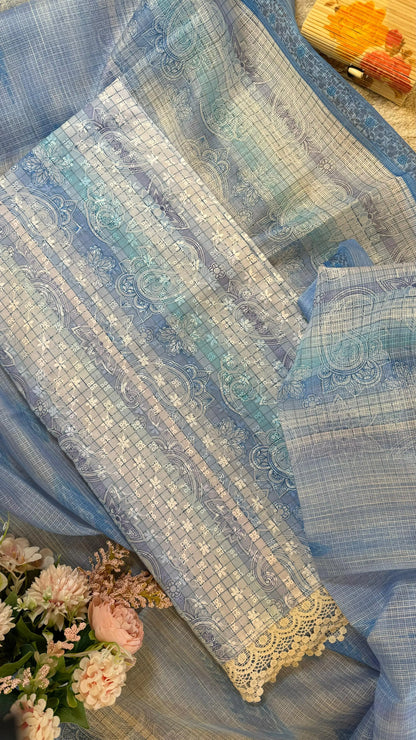 Women Pure Cotton Chikankari Suit Dress Material