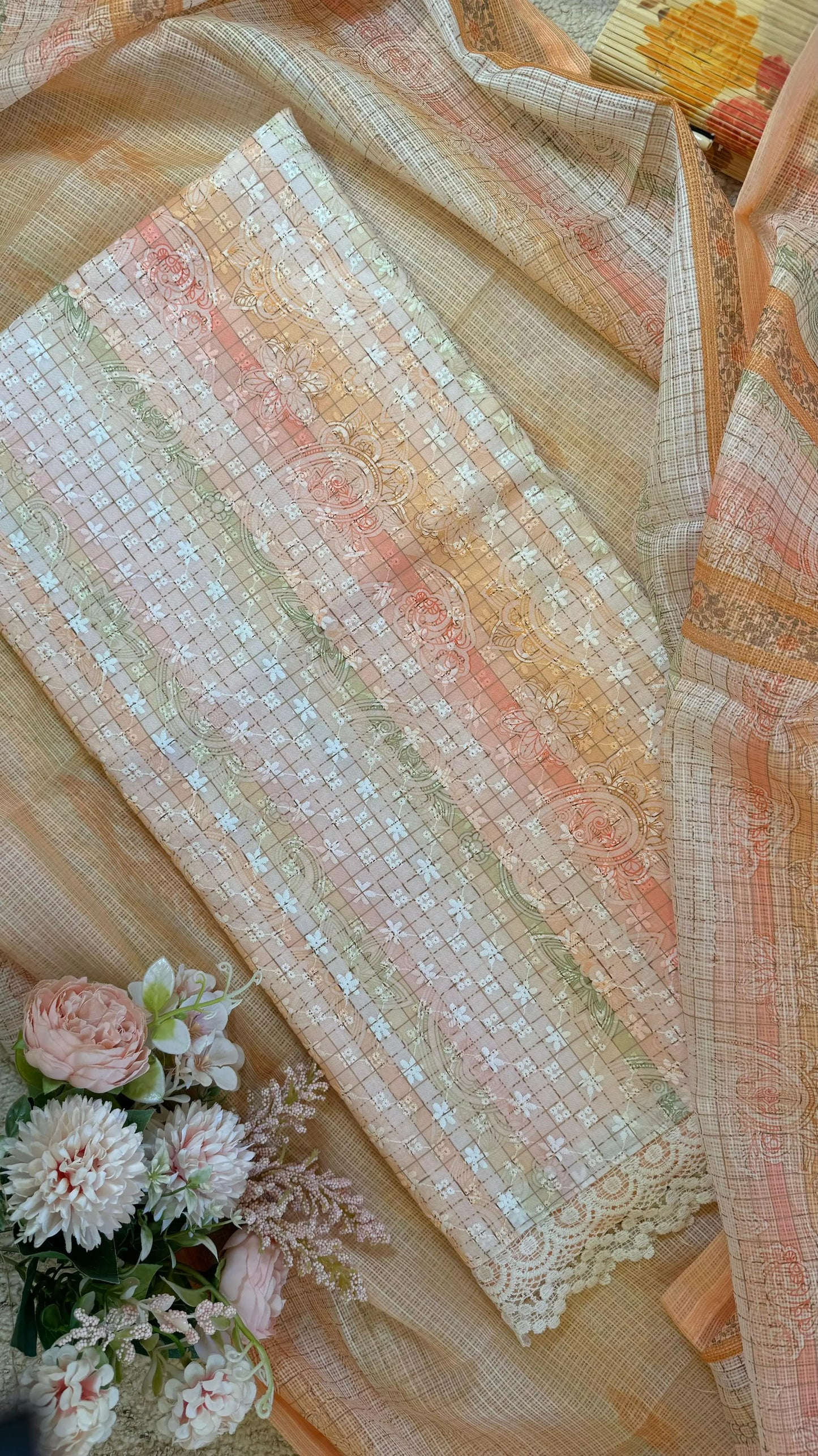 Women Pure Cotton Chikankari Suit Dress Material