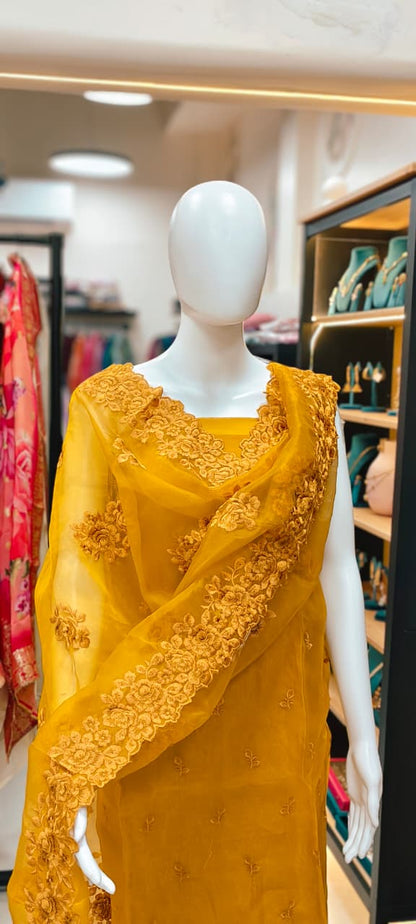 Premium Organza Silk Resham threads Embroidered Suit for Wedding  & Festive Occasions Reyshaa