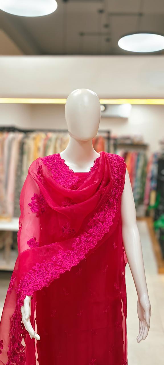 Premium Organza Silk Resham threads Embroidered Suit for Wedding  & Festive Occasions Reyshaa