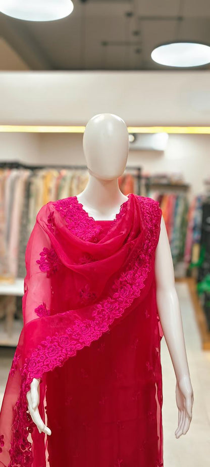 Premium Organza Silk Resham threads Embroidered Suit for Wedding  & Festive Occasions Reyshaa