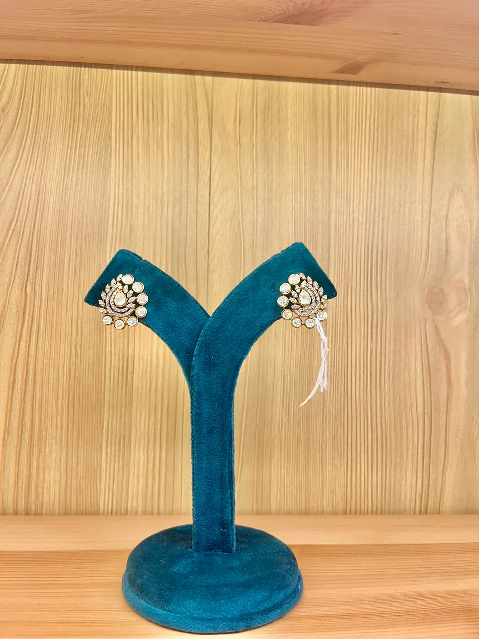 White Stone Polki Drop Earrings