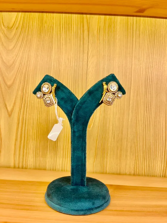 Gold Stone Drop Earrings